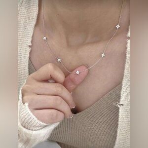 Gold Plated Stainless Steel Dainty Flower Necklace